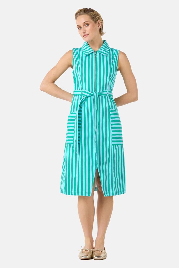 Image of Dresses. Product name - Stripe It Up Denim Dress in Stripe colour by brand - Gorman