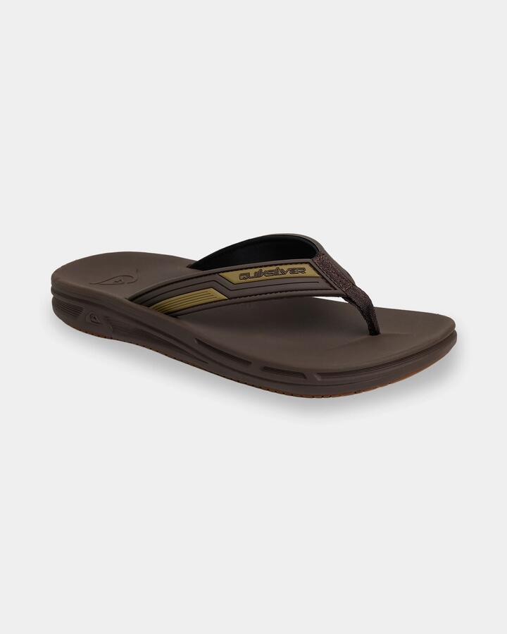 Image of Sandals. Product name - Quiksilver Mens Makua Thongs Brown in Brown colour by brand - Quiksilver