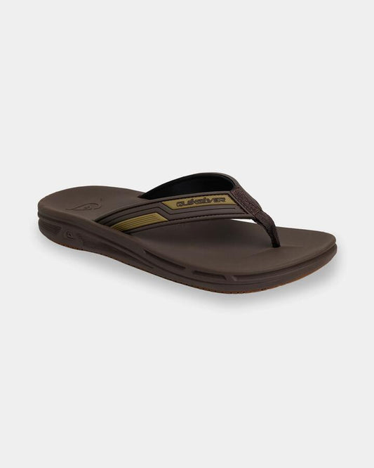 Image of Sandals. Product name - Quiksilver Mens Makua Thongs Brown in Brown colour by brand - Quiksilver