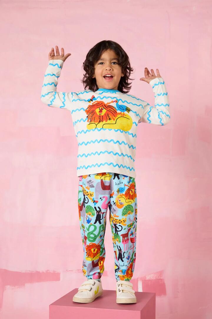 Image of T-Shirts. Product name - Ta DA Lion Kids T-Shirt in Cream colour by brand - Gorman