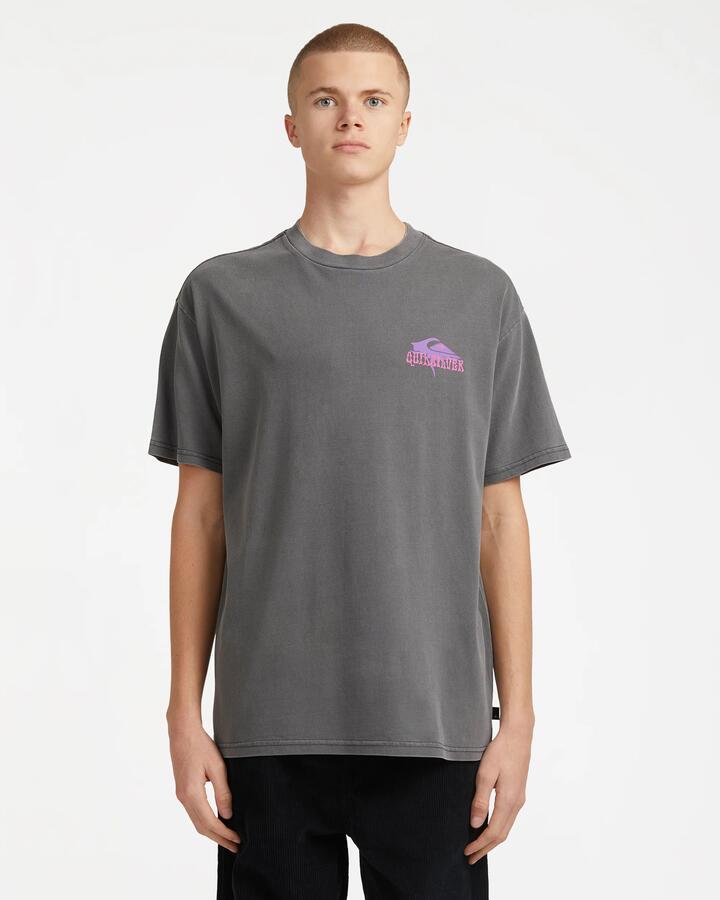 Image of T-Shirts. Product name - Quiksilver Mens Sw Feedback T-Shirt Tarmac in Tarmac colour by brand - Quiksilver