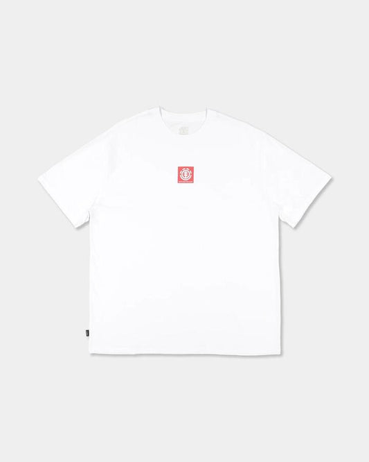 Image of T-Shirts. Product name - Element Mens Square Logo T-Shirt Optic White in Optic White colour by brand - Element