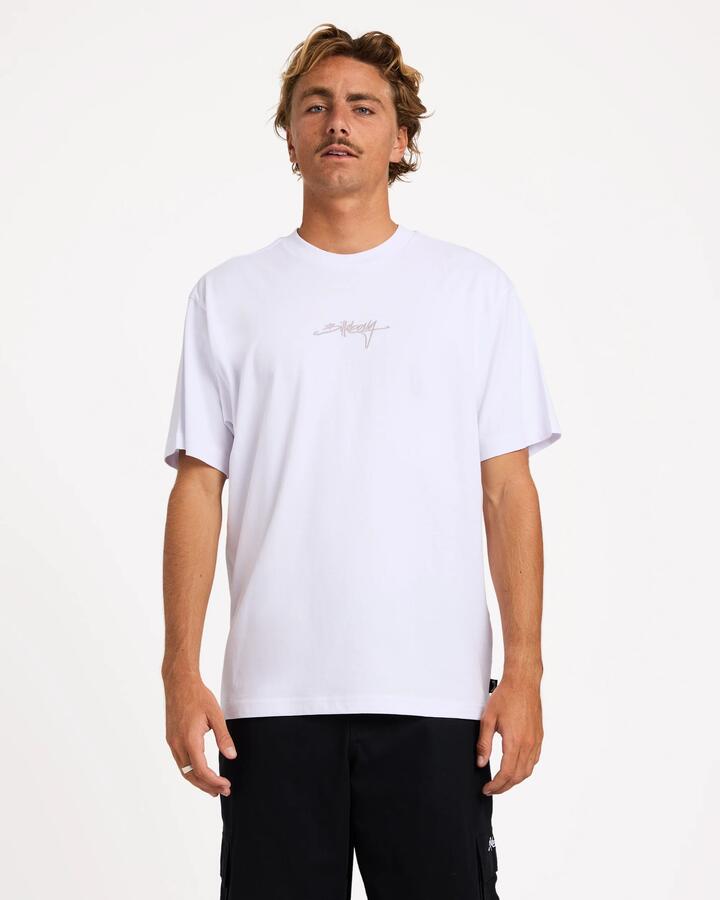 Image of T-Shirts. Product name - Billabong Mens Identified T-Shirt White in White colour by brand - Billabong
