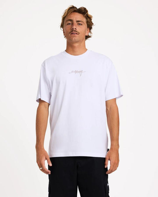 Image of T-Shirts. Product name - Billabong Mens Identified T-Shirt White in White colour by brand - Billabong