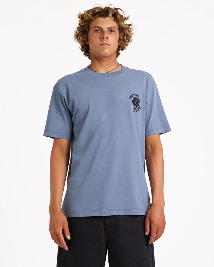 Image of T-Shirts. Product name - Rvca Mens Big Cat T-Shirt Vintage Navy in Vintage Navy colour by brand - Rvca