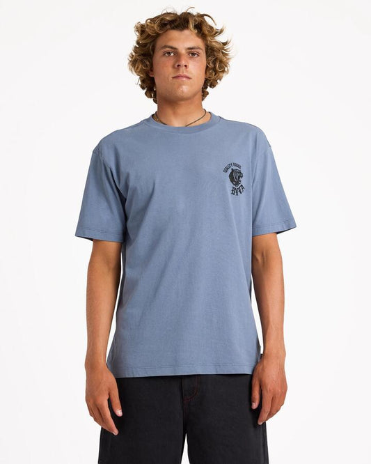 Image of T-Shirts. Product name - Rvca Mens Big Cat T-Shirt Vintage Navy in Vintage Navy colour by brand - Rvca