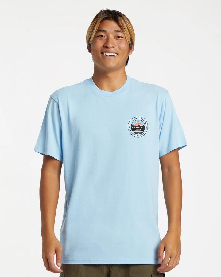 Image of T-Shirts. Product name - Quiksilver Mens Landscapes T-Shirt Airy Blue in Airy Blue colour by brand - Quiksilver