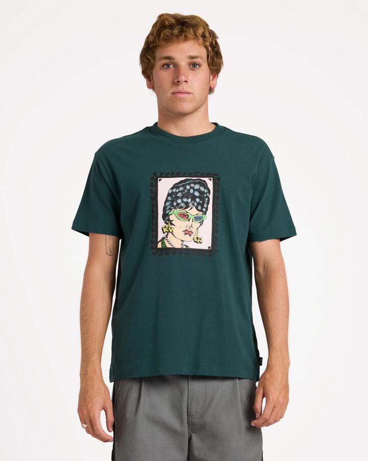 Image of Jewelry. Product name - Rvca Mens Barba Bangles T-Shirt Hunter Green in Hunter Green colour by brand - Rvca