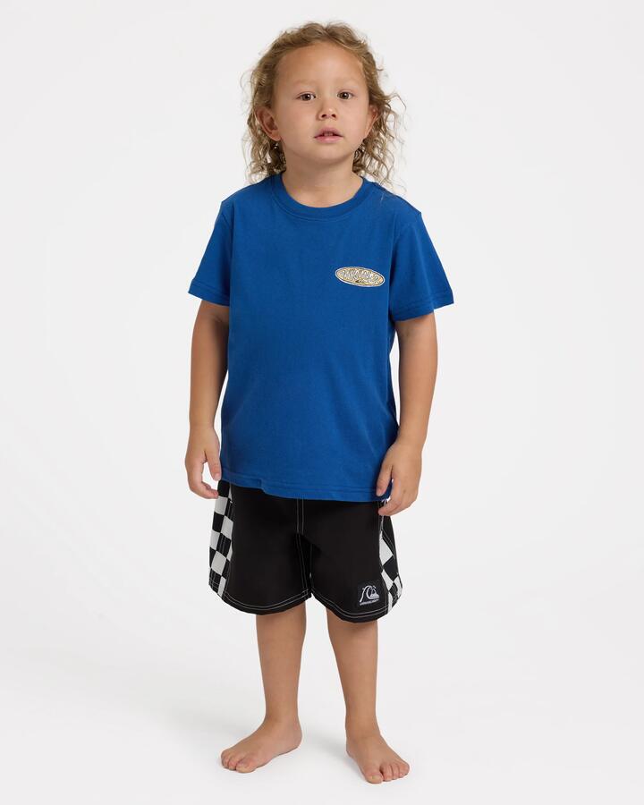 Image of T-Shirts. Product name - Quiksilver Boys 2-7 Tunnel Vision T-Shirt Monaco Blue in Monaco Blue colour by brand - Quiksilver