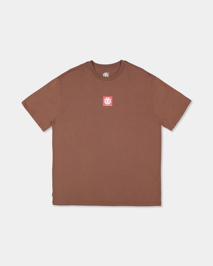 Image of T-Shirts. Product name - Element Mens Square Logo T-Shirt Sepia in Sepia colour by brand - Element