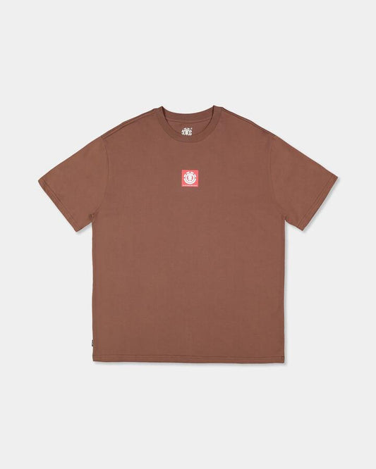 Image of T-Shirts. Product name - Element Mens Square Logo T-Shirt Sepia in Sepia colour by brand - Element