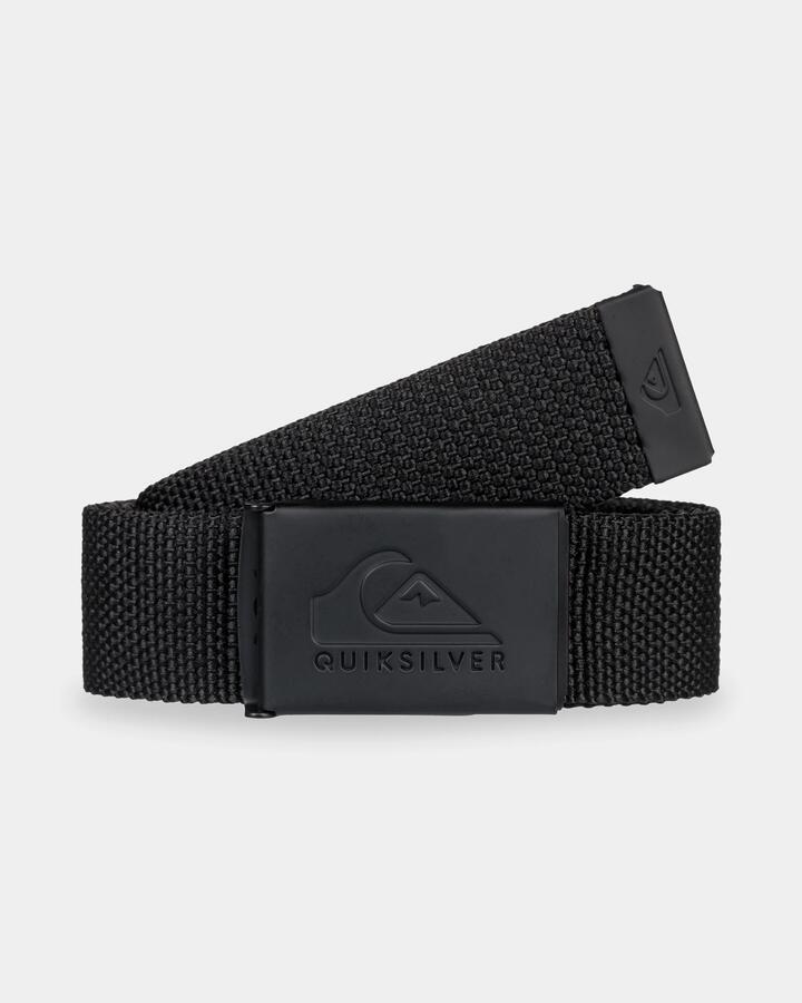 Image of Belts. Product name - Quiksilver Mens Principal Schwack Webbing Belt Black in Black colour by brand - Quiksilver
