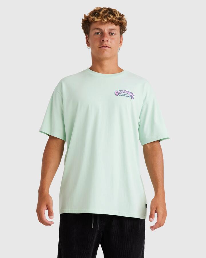 Image of T-Shirts. Product name - Billabong Mens 73 Arch T-Shirt Mist Green in Mist Green colour by brand - Billabong