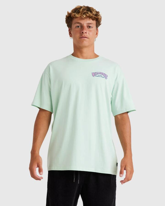 Image of T-Shirts. Product name - Billabong Mens 73 Arch T-Shirt Mist Green in Mist Green colour by brand - Billabong