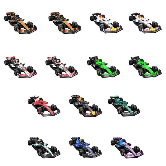Image of Toy Cars. Product name - Bundle: Hot Wheels Formula 1 Collectible Team Cars 14 Cars in colour by brand - Hot Wheels