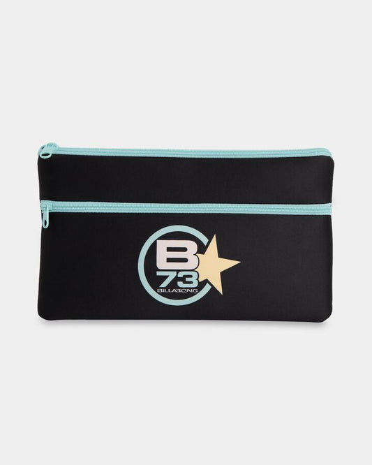 Image of Accessories. Product name - Billabong Womens Starsurfer Large Pencil Case Black Pebble in Black Pebble colour by brand - Billabong