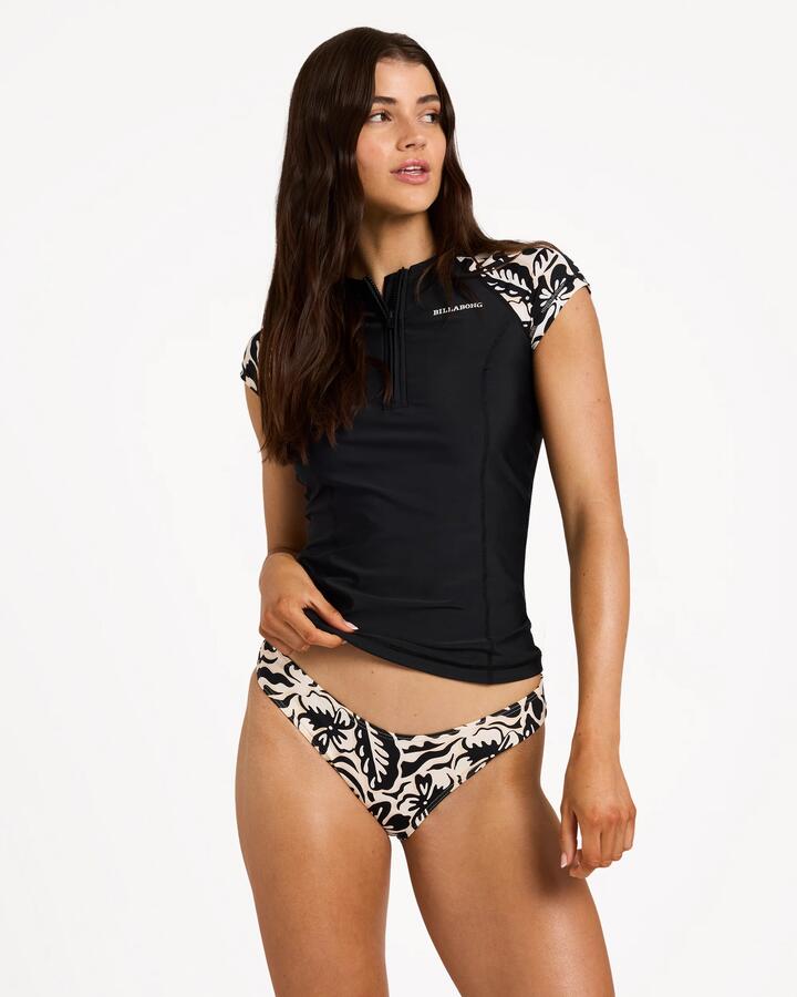 Image of Coats & Jackets. Product name - Billabong Womens Wave Tribe Point Break Rash Vest Black Pebble in Black Pebble colour by brand - Billabong