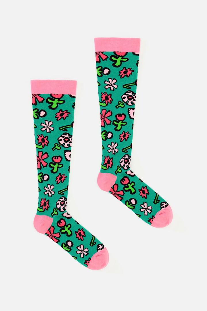 Image of Socks. Product name - Bloom Blossom Compression Socks in Green colour by brand - Gorman