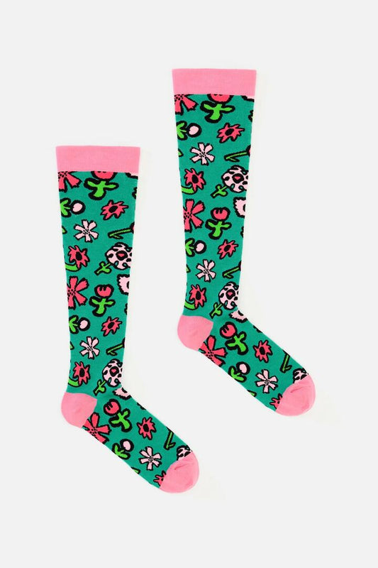 Image of Socks. Product name - Bloom Blossom Compression Socks in Green colour by brand - Gorman