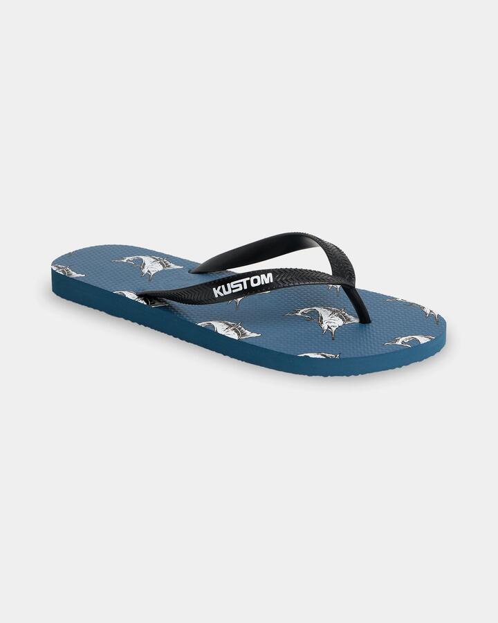Image of Sandals. Product name - Kustom Mens Blend Base Sandals Blue in Blue colour by brand - Kustom