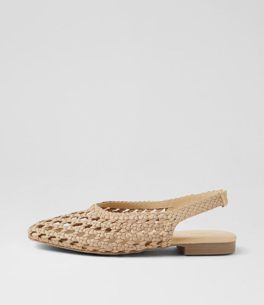 Image of Flats. Product name - Dasere Cream Leather Flat Shoes in Cream colour by brand - MOLLINI