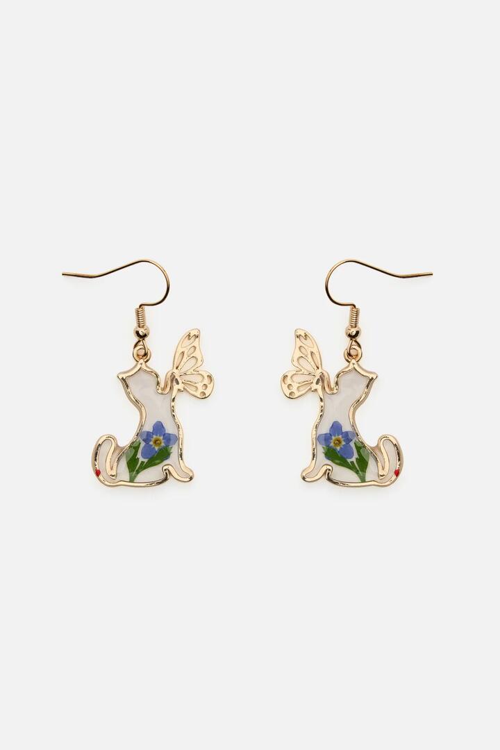 Image of Earrings. Product name - Butterfly Cat Earrings in Gold colour by brand - Princess Highway