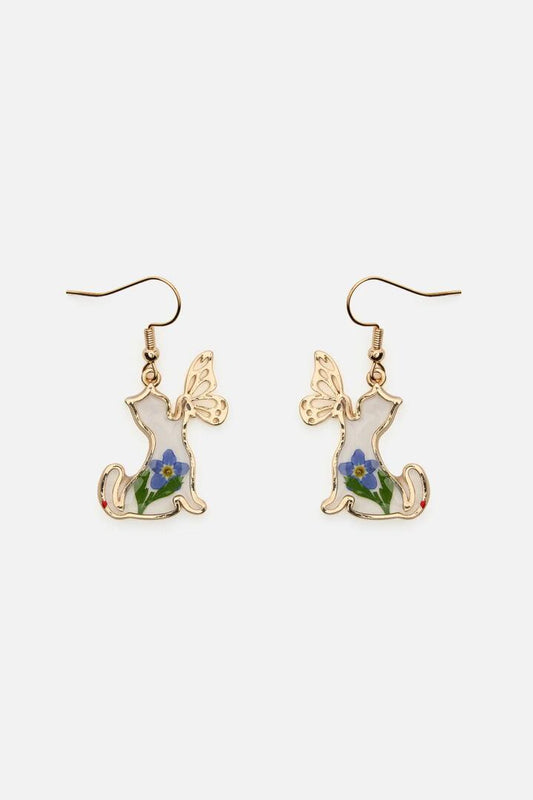 Image of Earrings. Product name - Butterfly Cat Earrings in Gold colour by brand - Princess Highway