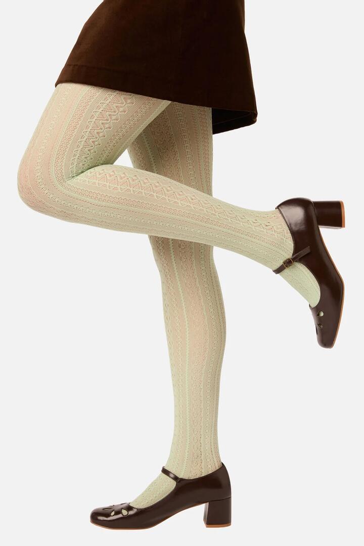 Image of Lingerie. Product name - Mint Lacey Tights in Mint colour by brand - Princess Highway