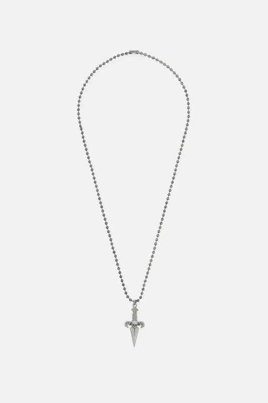 Image of Necklaces. Product name - Skull Dagger Necklace in Silver colour by brand - Black Friday