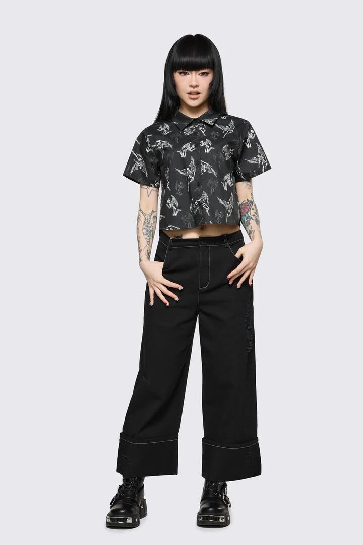 Image of Jeans. Product name - Archangel Basic Goth Jeans in Black colour by brand - Dangerfield