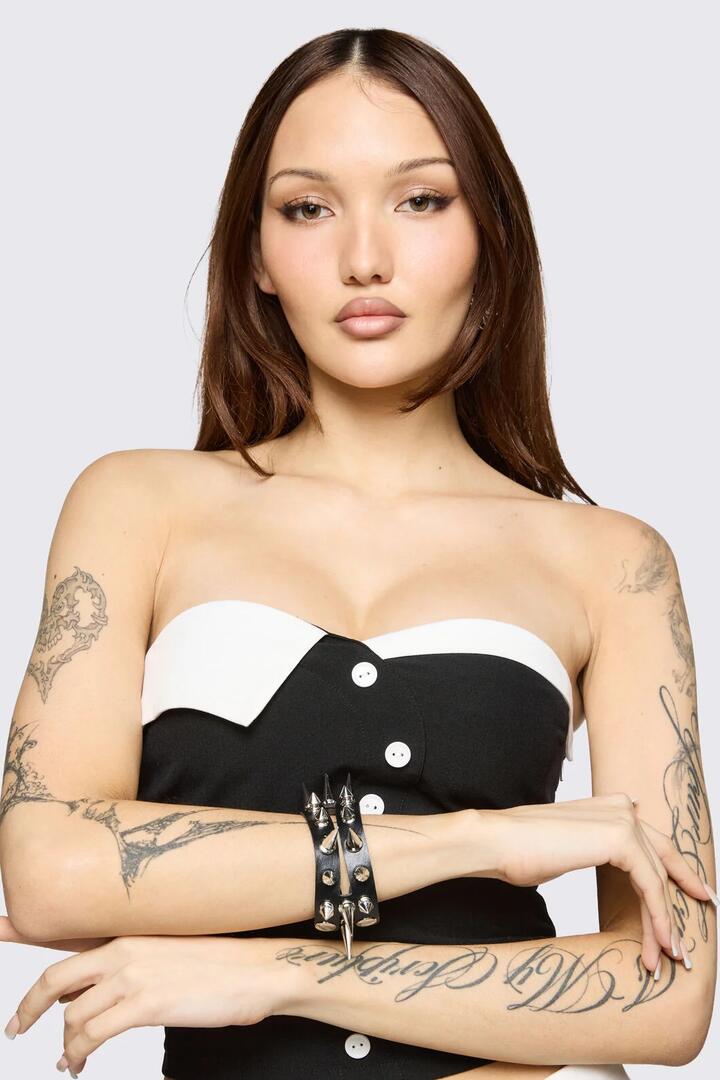 Image of Jewelry. Product name - Spike Double Band Cuff in Black colour by brand - Black Friday