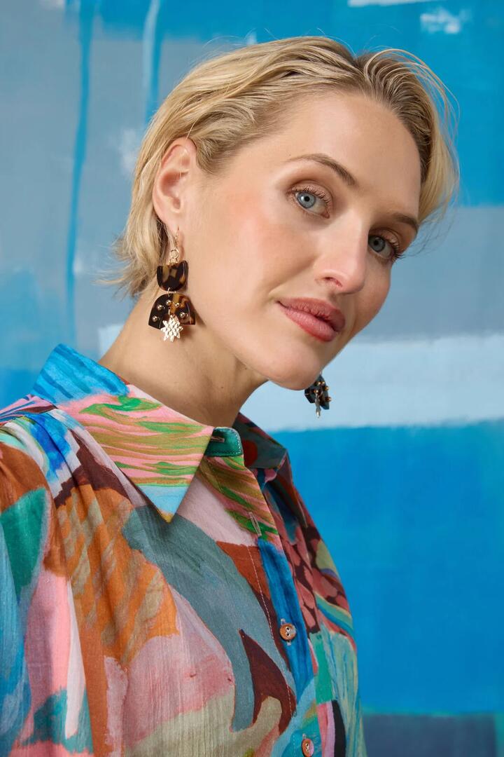 Image of Earrings. Product name - Horizon Star Earrings in Multi colour by brand - Gorman