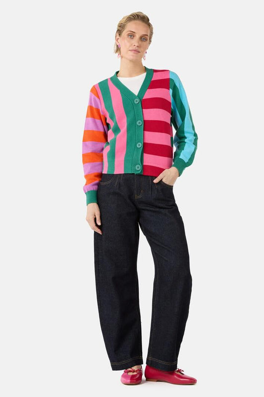 Image of Cardigans. Product name - Stripe It Up Cardigan in Stripe colour by brand - Gorman