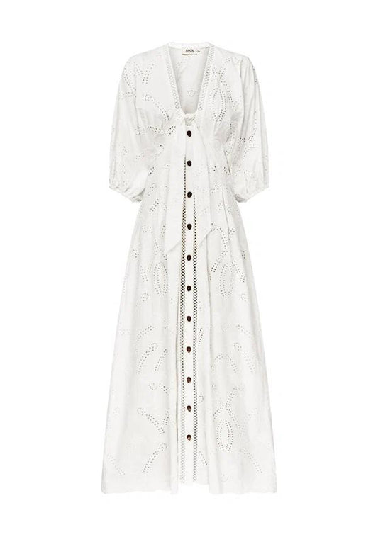 Image of Dresses. Productname: Alicia Midi Dress | MOS The Label in Optic White colour by brand - MOS The Label