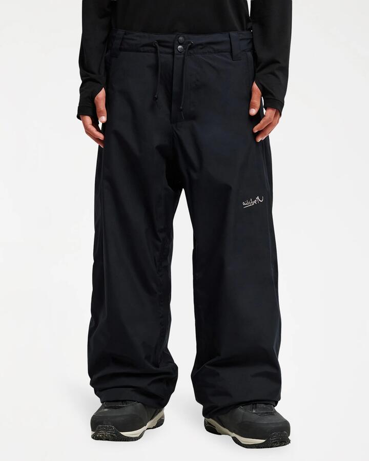 Image of a model wearing Pants. Product name - Quiksilver Mens Young Guns Gore-Tex Snow Pants Black in Black colour by brand - Quiksilver