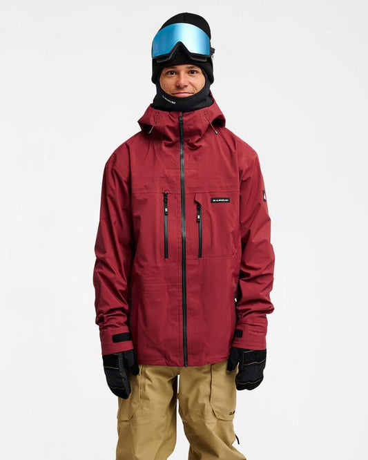 Image of Coats & Jackets. Product name - Quiksilver Mens Highline Pro 3L Gore-Tex Snow Jacket Oxblood Red in Oxblood Red colour by brand - Quiksilver