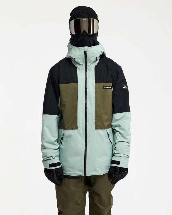 Image of Coats & Jackets. Product name - Quiksilver Mens Forever Stretch Gore-Tex Snow Jacket Iceberg Green in Iceberg Green colour by brand - Quiksilver