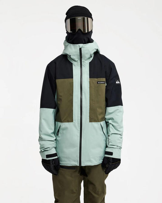 Image of Coats & Jackets. Product name - Quiksilver Mens Forever Stretch Gore-Tex Snow Jacket Iceberg Green in Iceberg Green colour by brand - Quiksilver