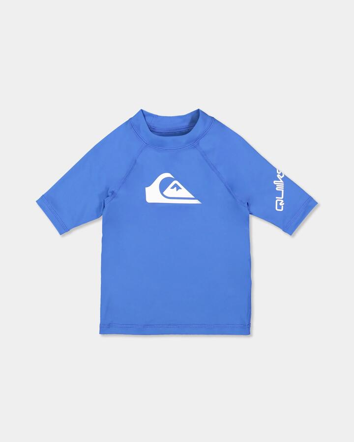 Image of Swimwear. Product name - Quiksilver Boys 2-7 All Time Rash Vest Palace Blue in Palace Blue colour by brand - Quiksilver