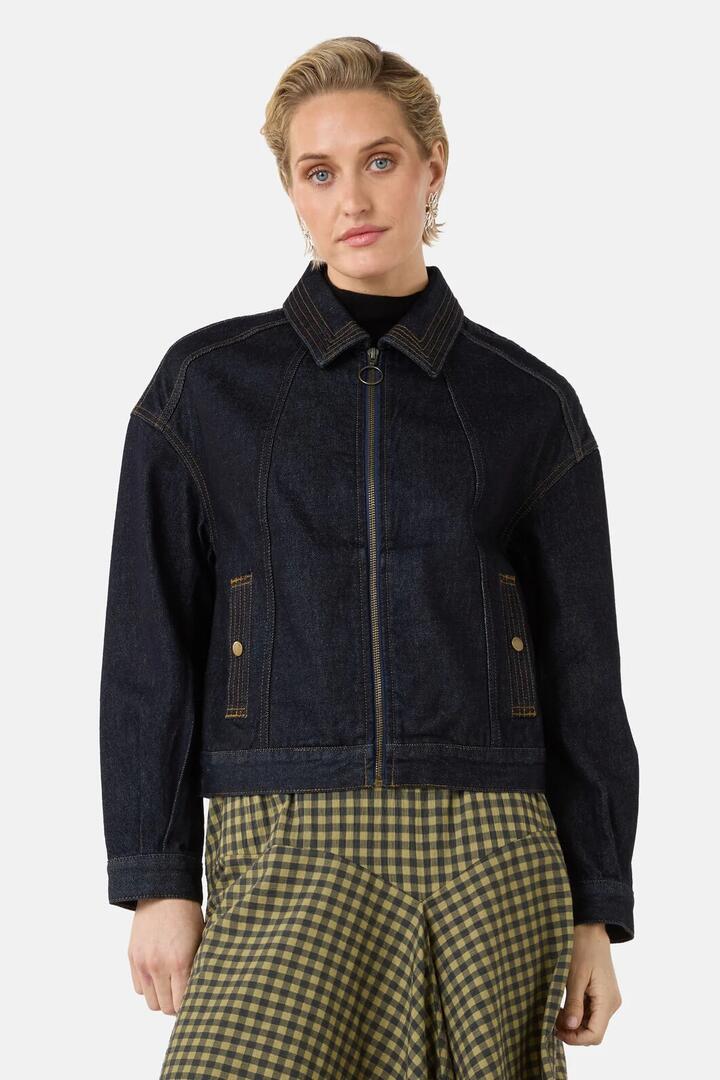Image of Coats & Jackets. Product name - Tabitha Denim Jacket in Indigo colour by brand - Gorman