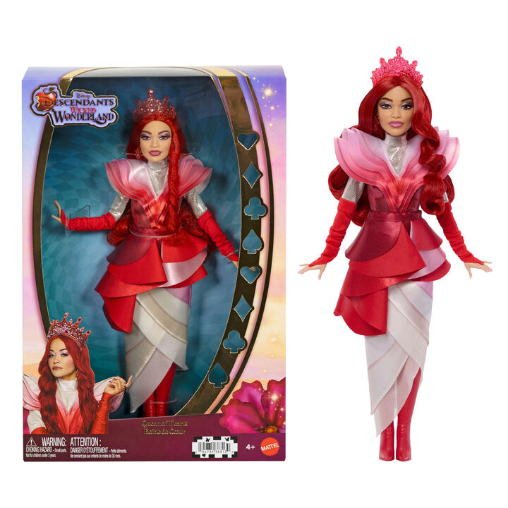 Image of Dolls. Product name - Disney Descendants: Wicked Wonderland Deluxe Doll & Accessory Queen of Hearts in colour by brand - Disney Descendants