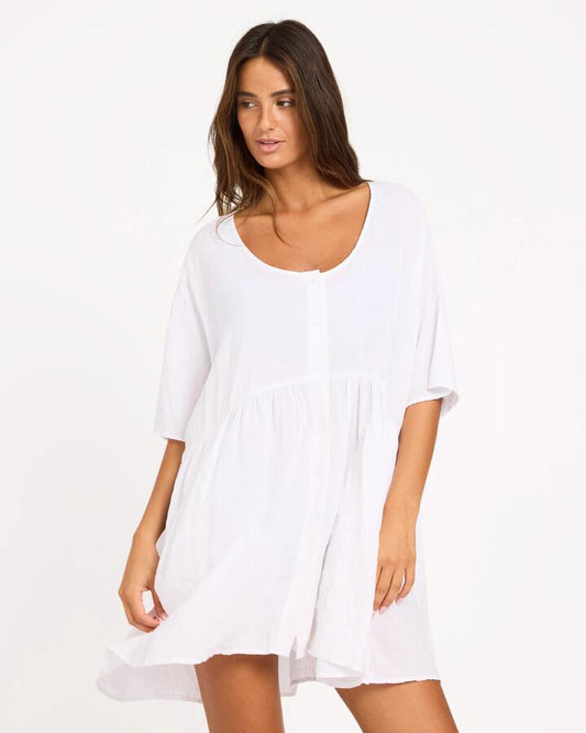 Image of Dresses. Product name - Roxy Womens Heatwaves Dress White in White colour by brand - Roxy