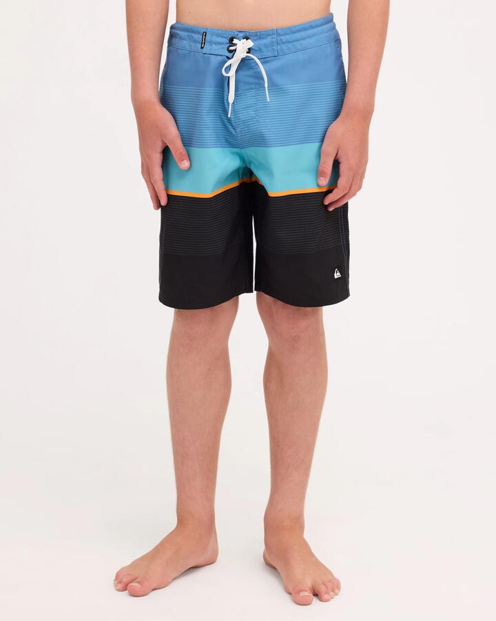 Image of Swimwear. Product name - Quiksilver Boys 8-16 Everyday Padang Beach 17" Boardshorts Quiet Harbor Padang Stripe in Quiet Harbor Padang Stripe colour by brand - Quiksilver