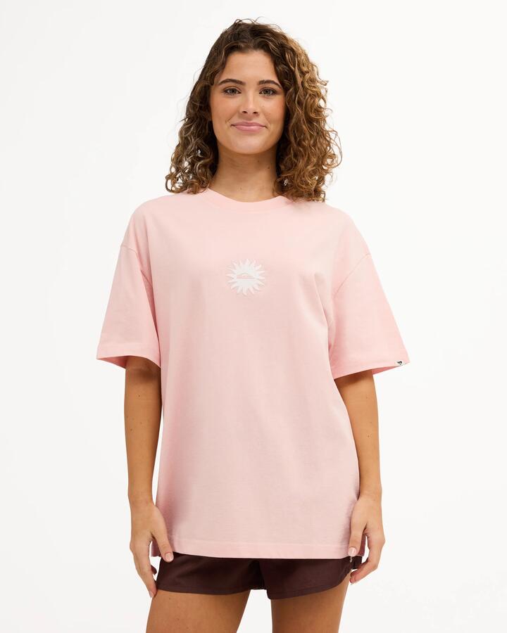Image of T-Shirts. Product name - Quiksilver Womens Le Soleil T-Shirt Lotus in Lotus colour by brand - Quiksilver