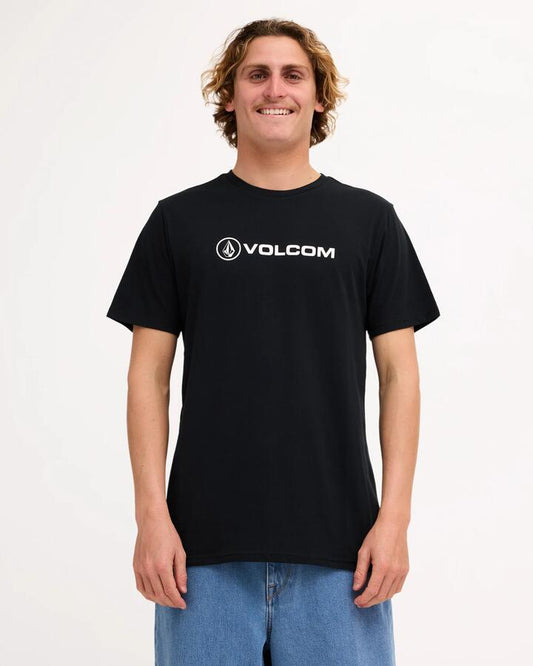 Image of T-Shirts. Product name - Volcom Mens Stonicon T-Shirt Black in Black colour by brand - Volcom