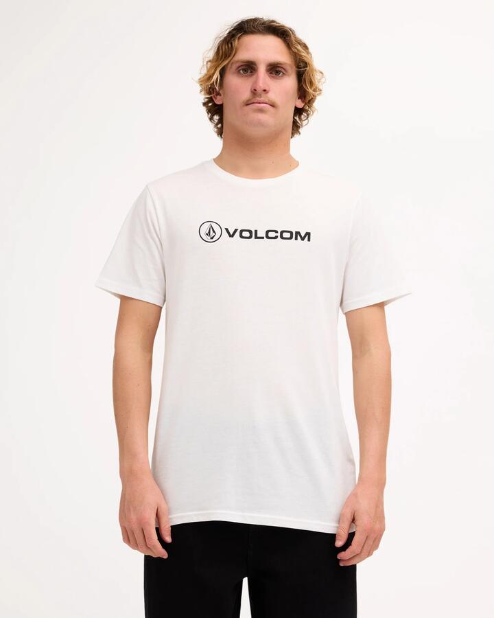 Image of T-Shirts. Product name - Volcom Mens Stonicon T-Shirt White in White colour by brand - Volcom