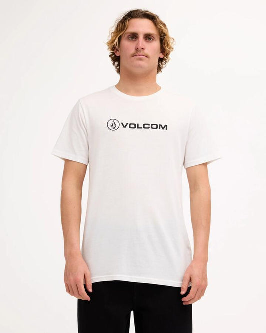Image of T-Shirts. Product name - Volcom Mens Stonicon T-Shirt White in White colour by brand - Volcom