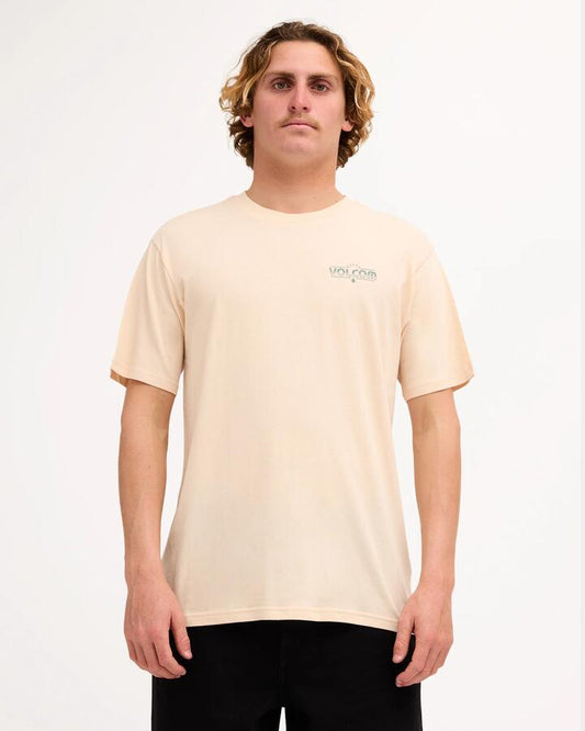 Image of T-Shirts. Product name - Volcom Mens The Early T-Shirt Sand Dune in Sand Dune colour by brand - Volcom