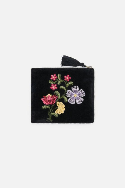 Image of Bags. Product name - Joelle Velvet Card Purse in Black colour by brand - Princess Highway