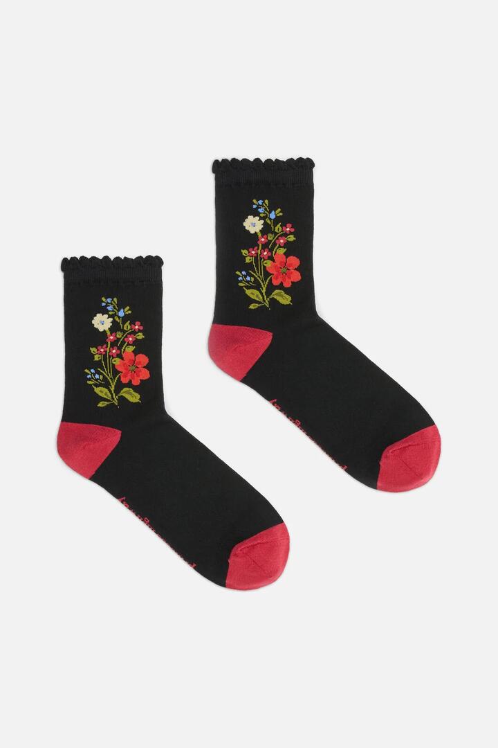 Image of Socks. Product name - Posie Sock in Black colour by brand - Princess Highway